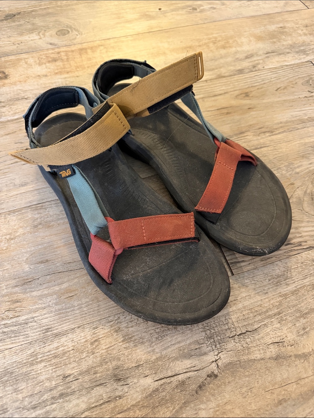 Teva Multicolor Outdoor Strap Sandals - Rust, Light Blue & Tan
